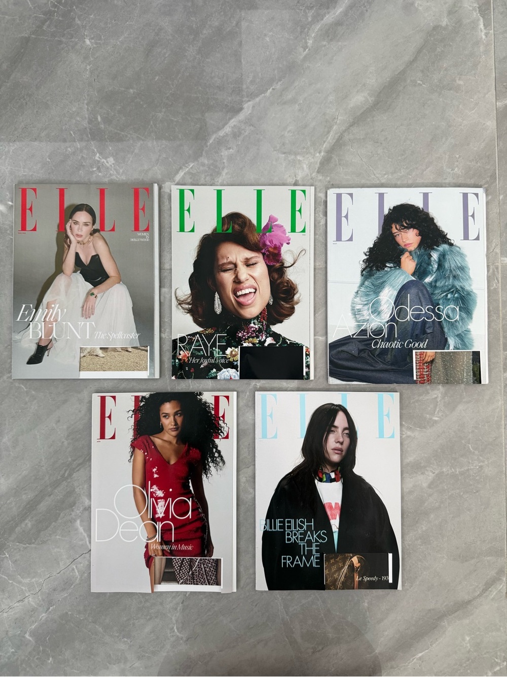 Elle 5 Magazine Bundle - Olivia Dean, Billie Eilish, Raye, Odessa A’zion